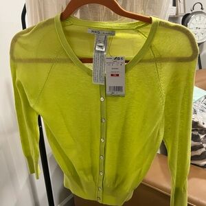 Mango Women's Bright Green Cardigan Sweater